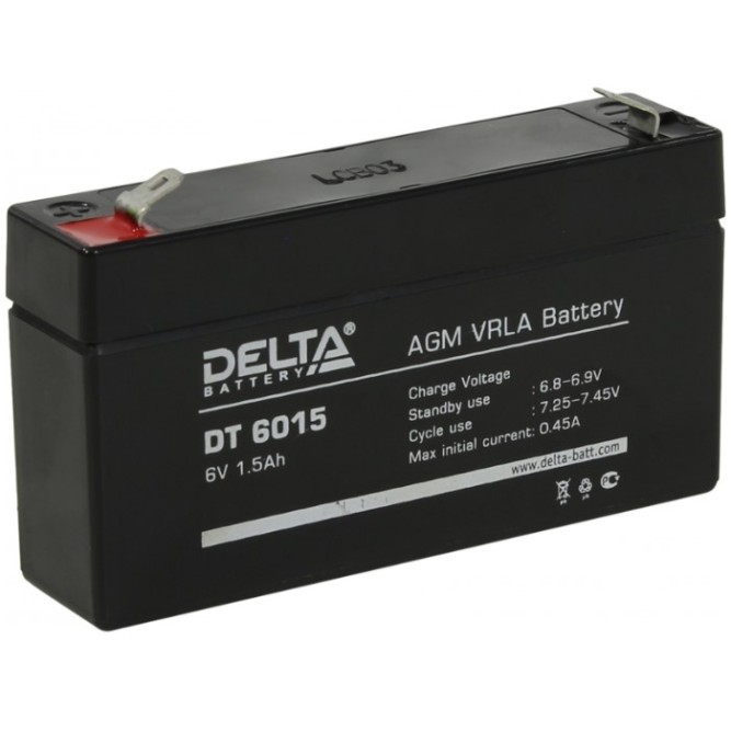 Аккумулятор Delta DT 6015, 1.5 А/ч