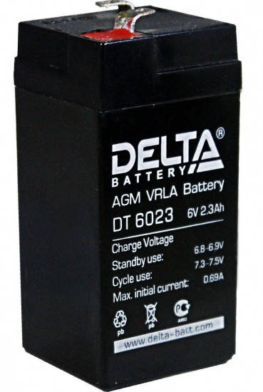 Аккумулятор Delta DT 6023, 2.3 А/ч