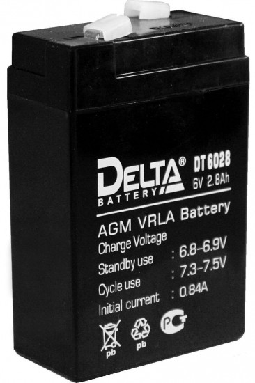 Аккумулятор Delta DT 6028, 2.8 А/ч