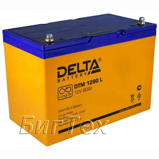Аккумулятор Delta DTM 1290 L , 90 А/ч