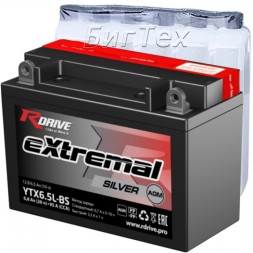 Мото аккумулятор RDrive Silver YTX6.5L-BS (12N6.5) AGM 6.3 Ач