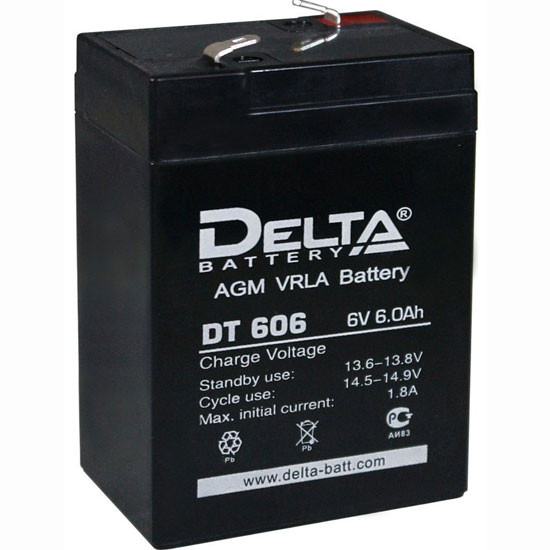 Аккумулятор Delta DT 606, 6 А/ч