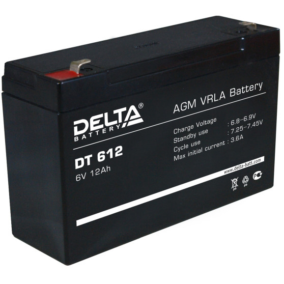 Аккумулятор Delta DT 612, 12 А/ч