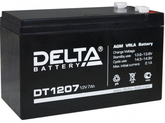 Аккумулятор Delta DT 1207,  7 А/ч