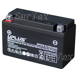 Мото аккумулятор Uplus HPG7B-4 Nano Gel 6.5 Ач (YT7B)