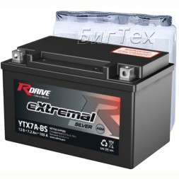 Мото аккумулятор RDrive Silver YTX7A-BS AGM 7.2 Ач