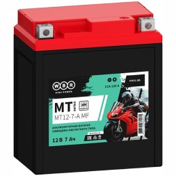 Мото аккумулятор WBR MT12-7-A AGM 7 Ач (YTX7L-BS)