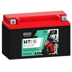 Мото аккумулятор WBR MT12-8 AGM 8 Ач (YT7B-BS)