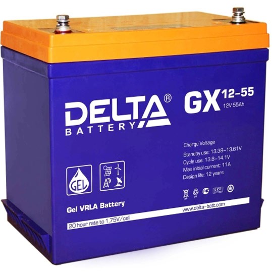 Аккумулятор Delta GX 12-55, 12V