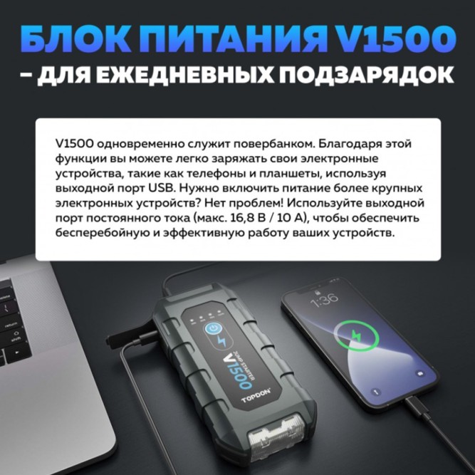 Пусковое устройство TOPDON V1500