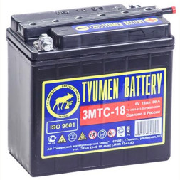 Мото аккумулятор TYUMEN Лидер 3МТС-18 18 Ач (6 Вольт) без электролита