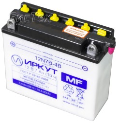 Мото аккумулятор ИРКУТ 12N7B-4B, 7.4Ач, 70А,  п/п