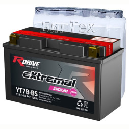 Мото аккумулятор RDrive Iridium YT7B-BS AGM 6.8 Ач