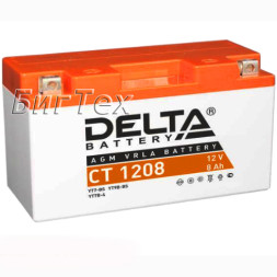 Мото аккумулятор DELTA CT 1208 AGM (YT7B-BS) 8 Ач