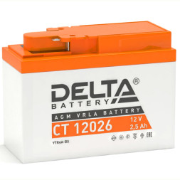 Мото аккумулятор DELTA CT 12026 AGM (YT4RA-BS) 2.5 Ач