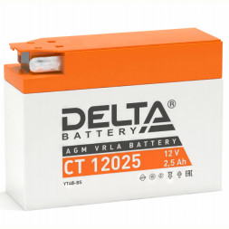 Мото аккумулятор DELTA CT 12025 AGM (YT4B-BS) 2.5 Ач