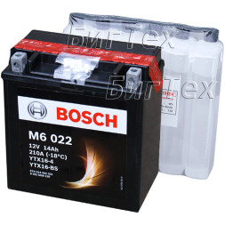 Мото аккумулятор Bosch M6 022 14 Ач (YTX16-BS)