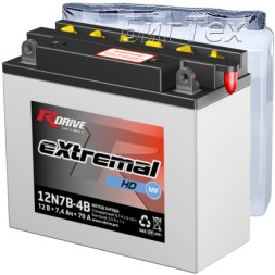Мото аккумулятор RDRIVE eXtremal HD 12N7B-4B 7.4 Ач