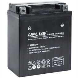 Мото аккумулятор UPLUS EB12E-3-1 AGM 12 Ач (YB12AL-A)