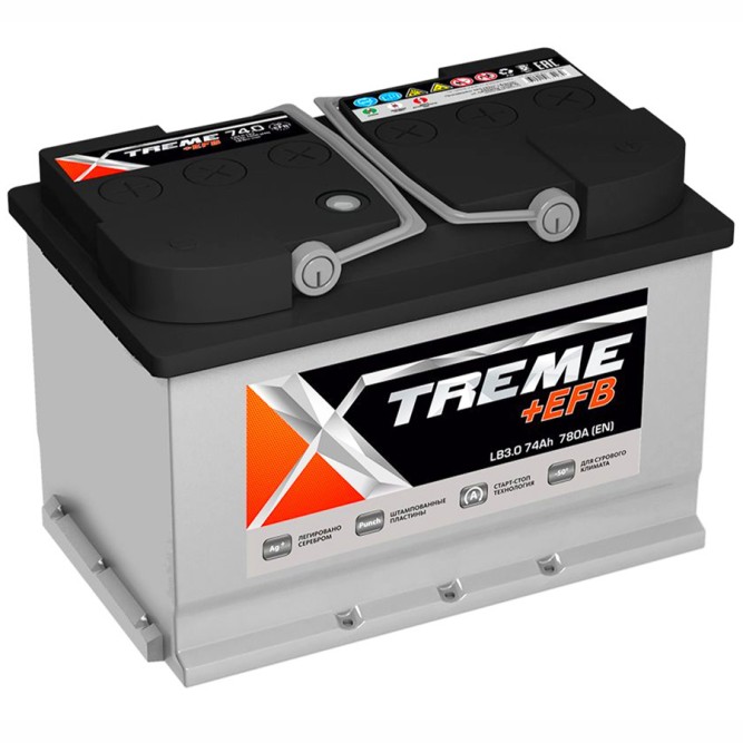 Аккумулятор автомобильный XTREME EFB 74Ач 780A LB3.0
