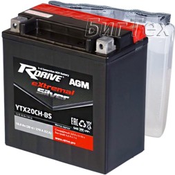 Мото аккумулятор RDrive Silver YTX20CH-BS AGM 18 Ач