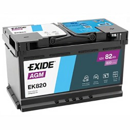 Аккумулятор автомобильный EXIDE AGM Start-Stop EK820 82Ah 800A