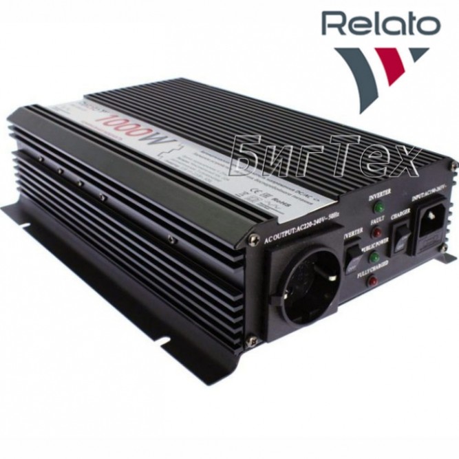Автомобильный инвертор Relato UMS1000/12, 1000Вт с зарядным устройством
