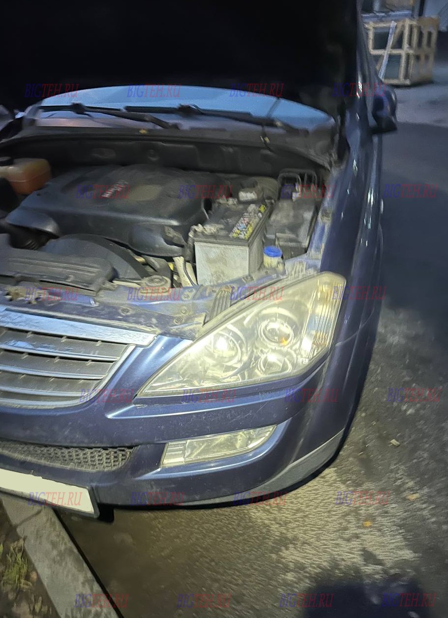 Под капотом. Замена аккумулятора на SsangYong Kyron Рестайлинг дизель 2.0 (141 л.с.) 2007-2015