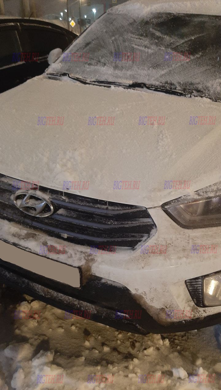 Вид спереди. Замена аккумулятора на Hyundai Creta I бензин 2.0 (149 л.с.) 2016г Вид спереди. Замена аккумулятора на Hyundai Creta I бензин 2.0 (149 л.с.) 2016г