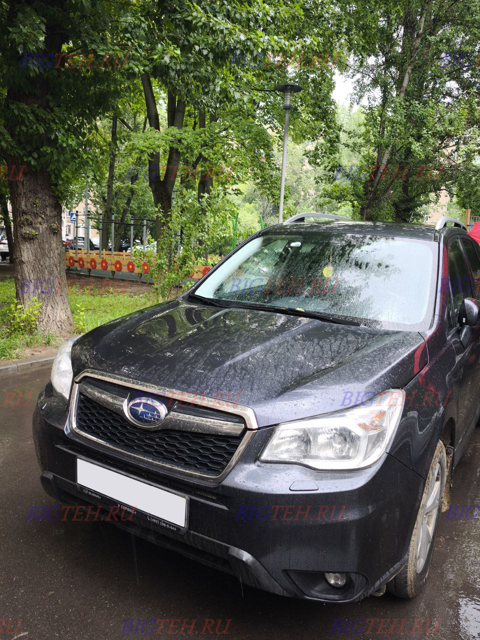 Вид спереди. Замена аккумулятора на Subaru Forester IV бензин 2.5 (175 л.с.) 2013г