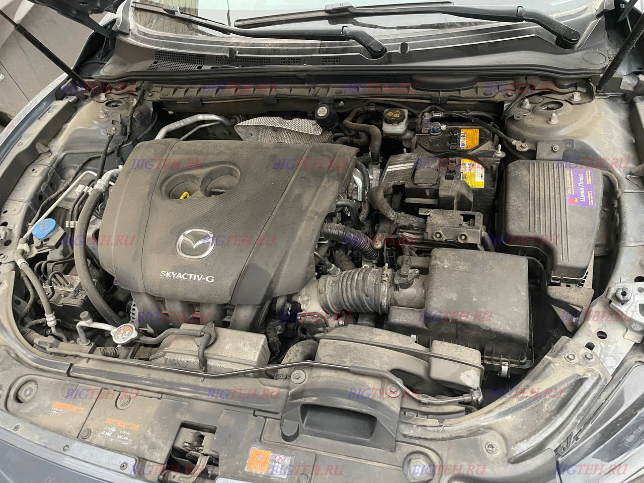 Под капотом. Замена аккумулятора на Mazda 6 (GJ) бензин 2.5 (194/231 л.с.) рестайлинг 2 2022г