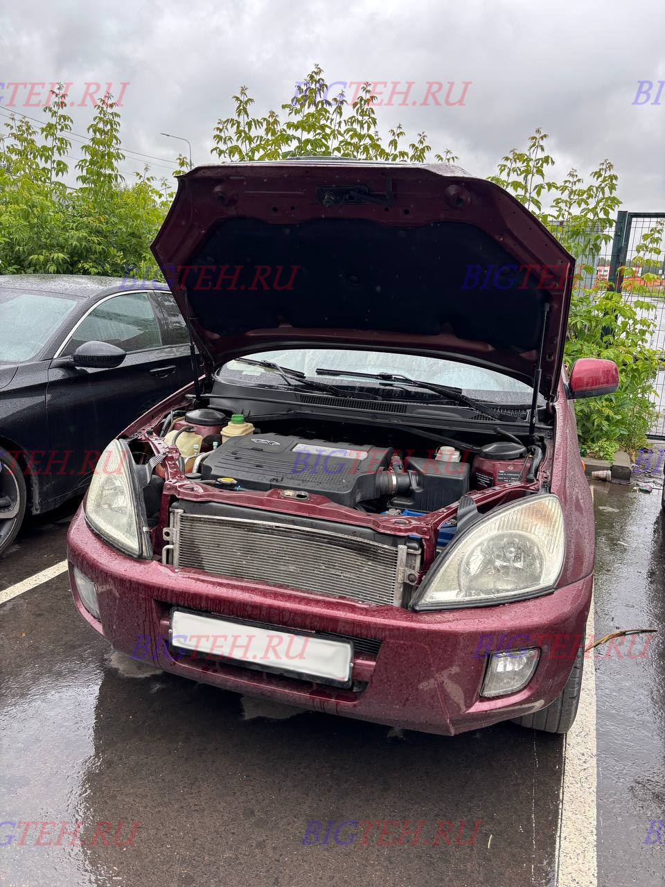 Вид спереди, фото 2. Замена аккумулятора на Chery Tiggo (T11) бензин 2.0 (136 л.с.) 2005-2013