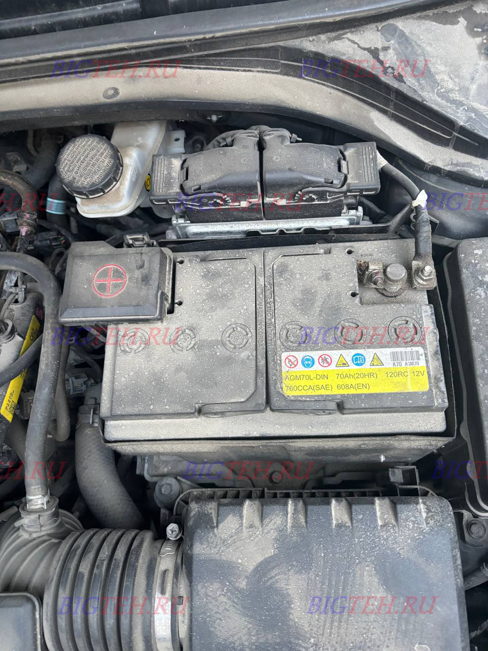 Старый акб. Замена аккумулятора на Hyunday Elantra VI (AD) бензин 2.0 (150 л.с.) 2015-2019 Старый акб. Замена аккумулятора на Hyunday Elantra VI (AD) бензин 2.0 (150 л.с.) 2015-2019