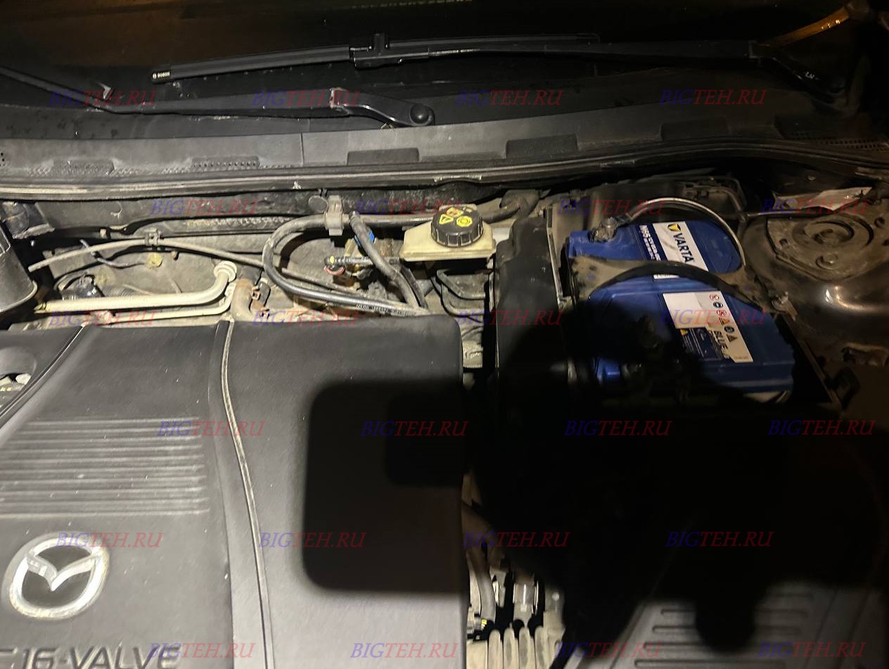 Новый акб. Замена аккумулятора на Mazda 3 (BK) бензин 1.6 (105 л.с.) рестайлинг 2007г