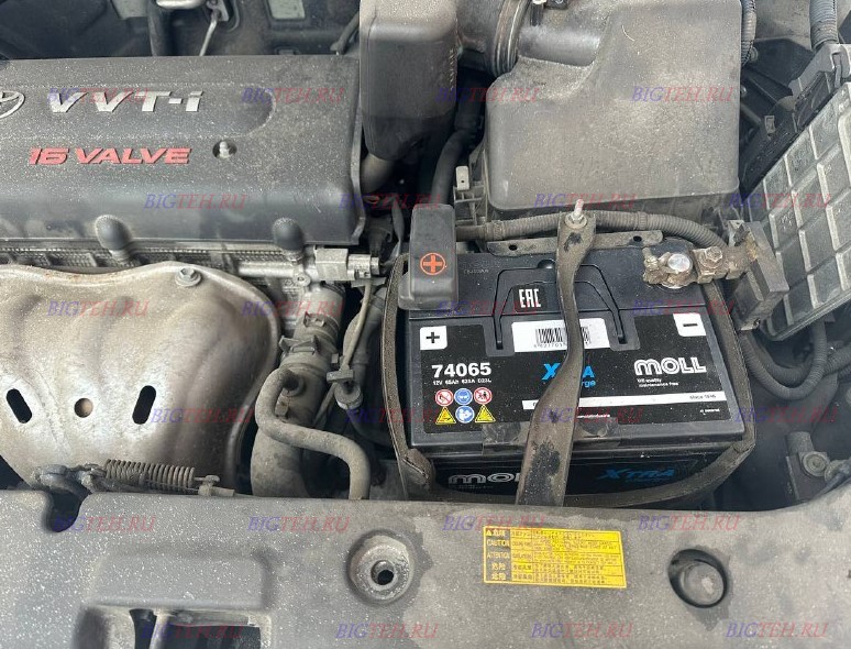 Новый акб. Замена аккумулятора на Toyota RAV4 3 бензин 2.0 (152/158 л.с.) 2005-2010