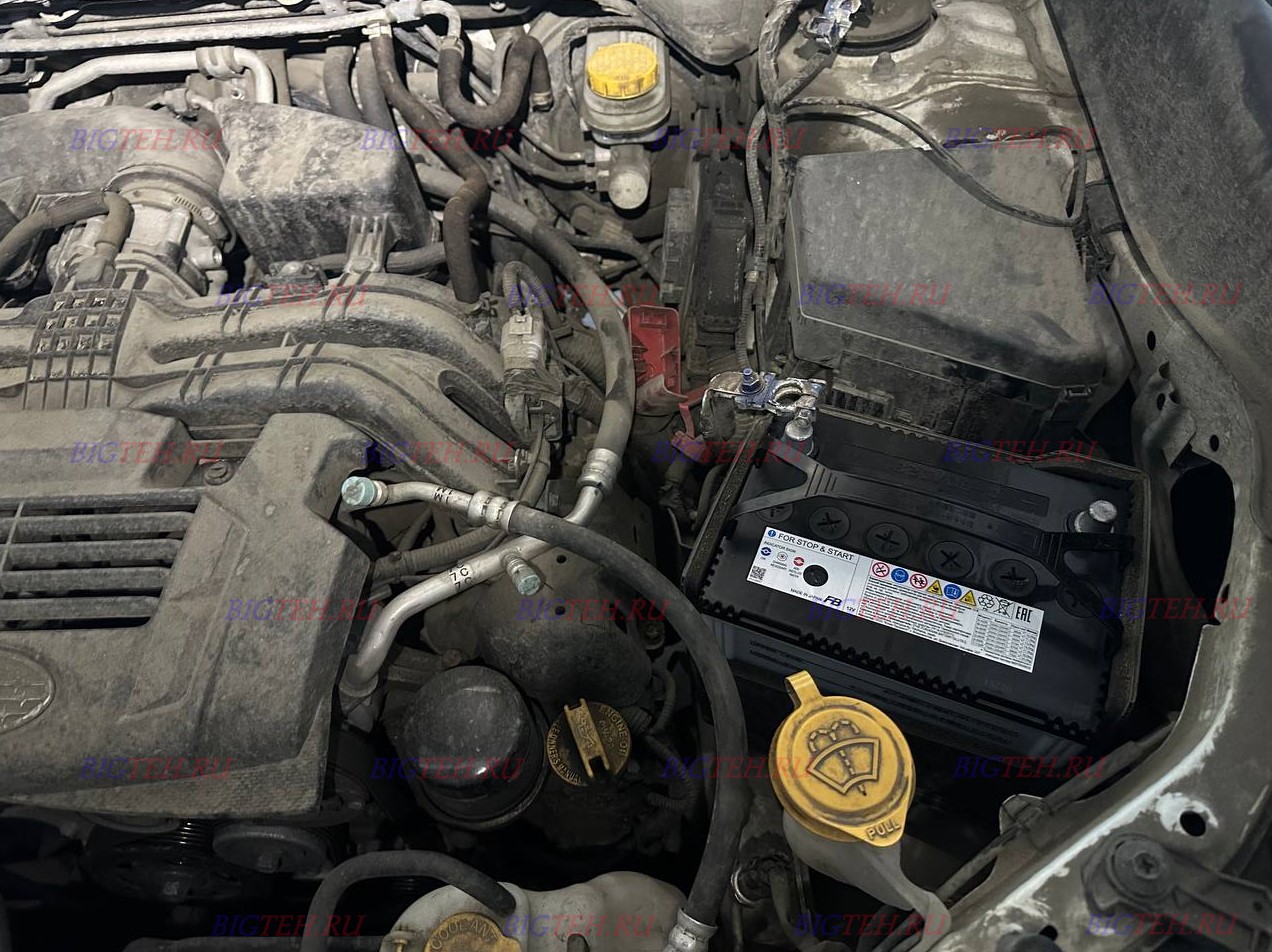 Новый акб. Замена аккумулятора на Subaru Forester V бензин 2.5 (185 л.с.) 2019г Новый акб. Замена аккумулятора на Subaru Forester V бензин 2.5 (185 л.с.) 2019г