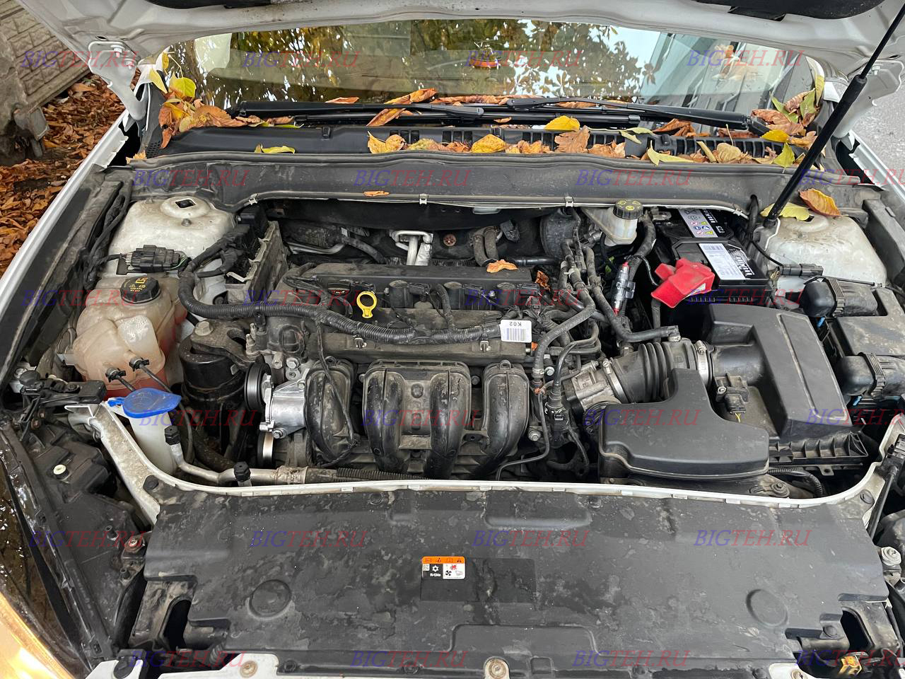 Вид под капотом. Замена аккумулятора на Ford Mondeo V бензин 2.0 (187/199/203/240 л.с.) 2014-2019