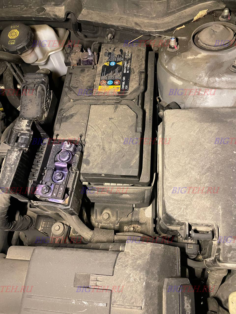 Старый акб. Замена аккумулятора на Hyundai Sonata VIII (DN8) бензин 2.0 (150 л.с.) 2019-н.в.