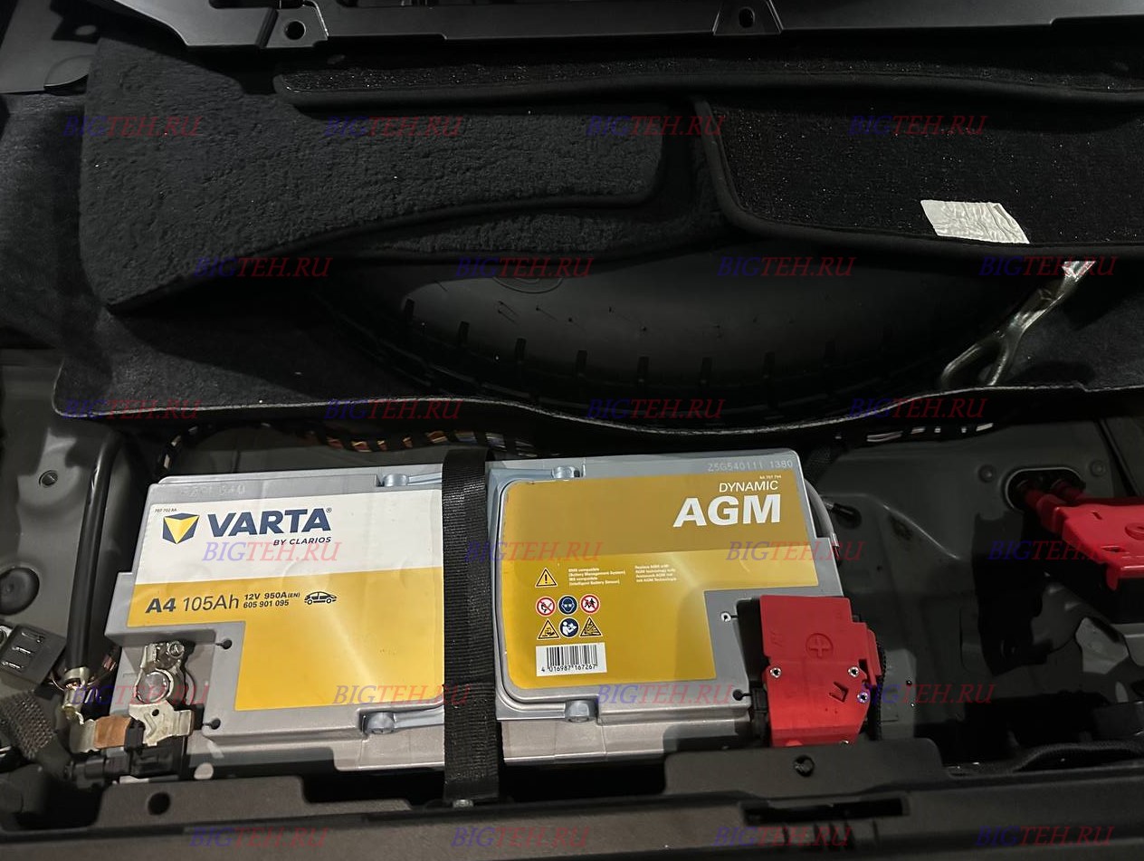 Новый акб. Замена аккумулятора на BMW X5 (G05) дизель 3.0 (249 л.с.) 2018 - 2022
