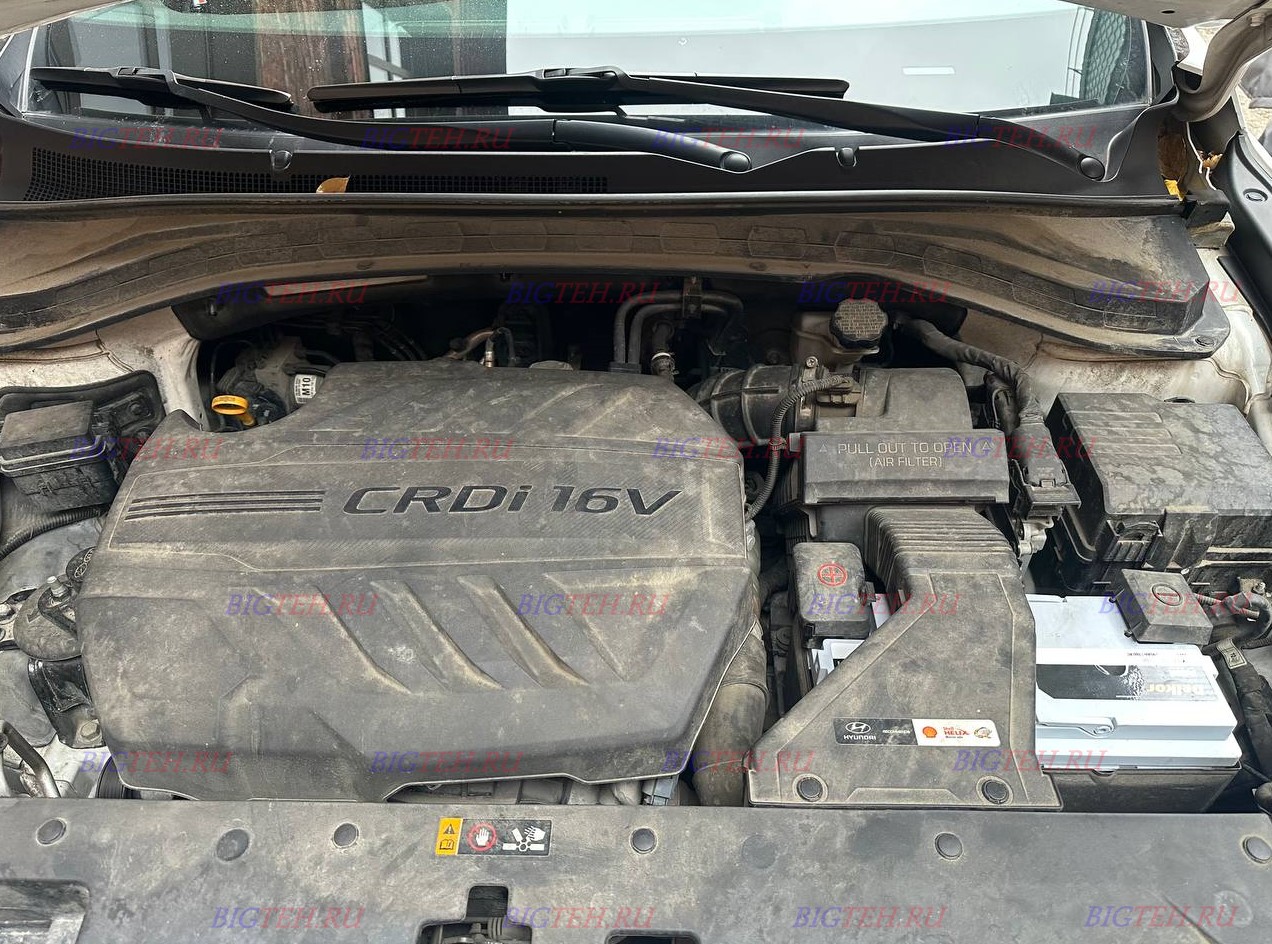 Установлен акб. Замена аккумулятора на Hyundai Santa Fe IV дизель 2.2 (190/200 л.с.) 2019г