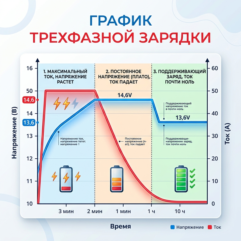 График трехфазной зарядки