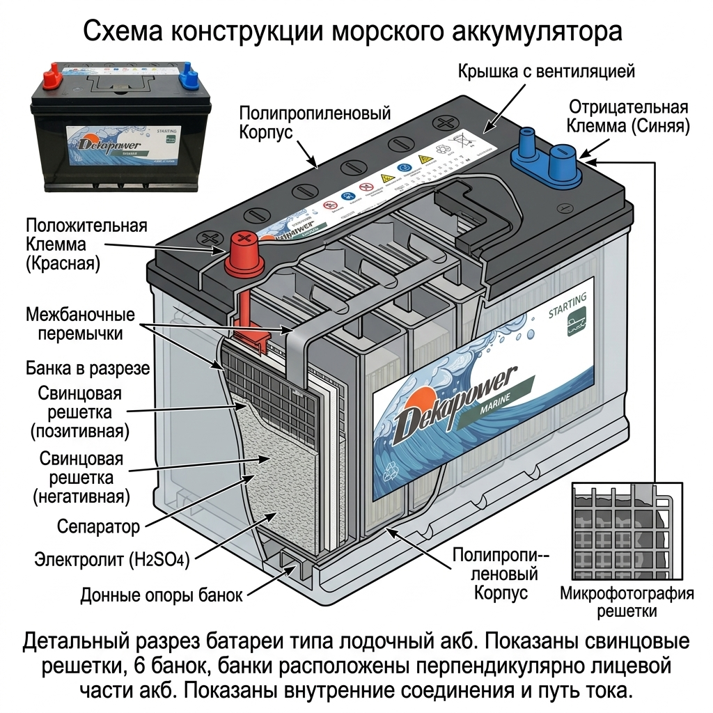 Схема конструкции морского аккумулятора