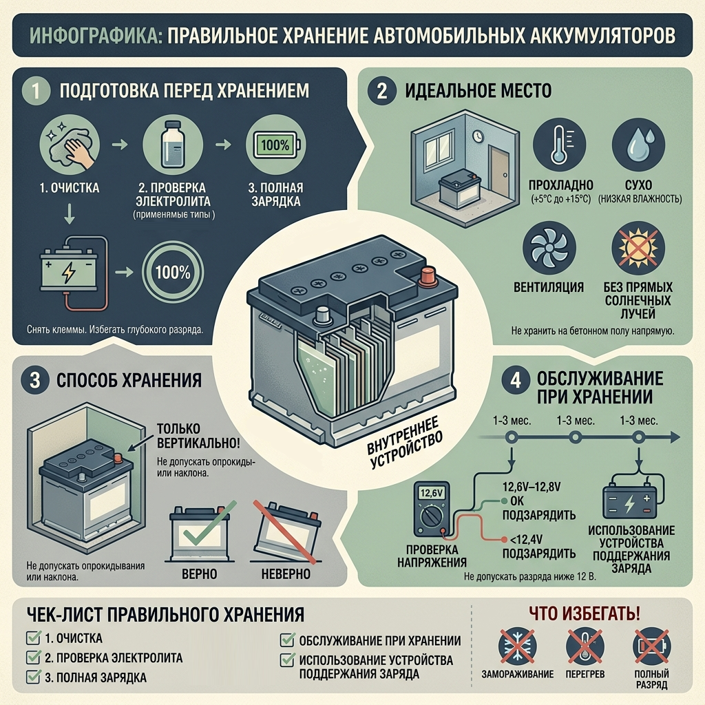 Правильное хранение аккумуляторов