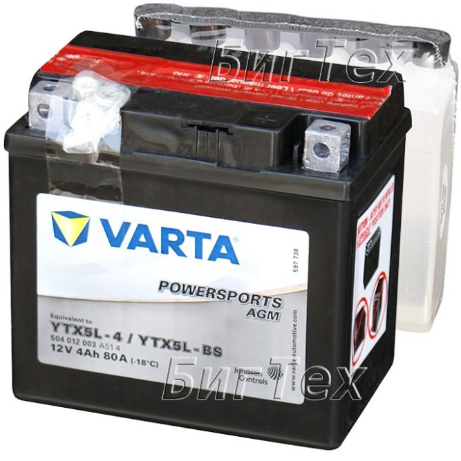 Мото аккумулятор VARTA Powersports AGM YTX5L-BS 4 Ач