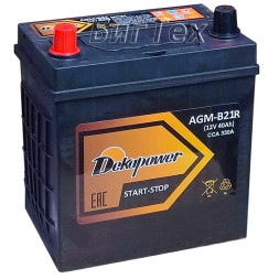 Аккумулятор автомобильный DEKAPOWER AGM-B21R (60B19RS) 40Ah