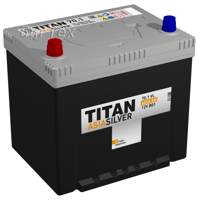 Аккумулятор автомобильный TITAN ASIA SILVER D23R 70 Ач 600A