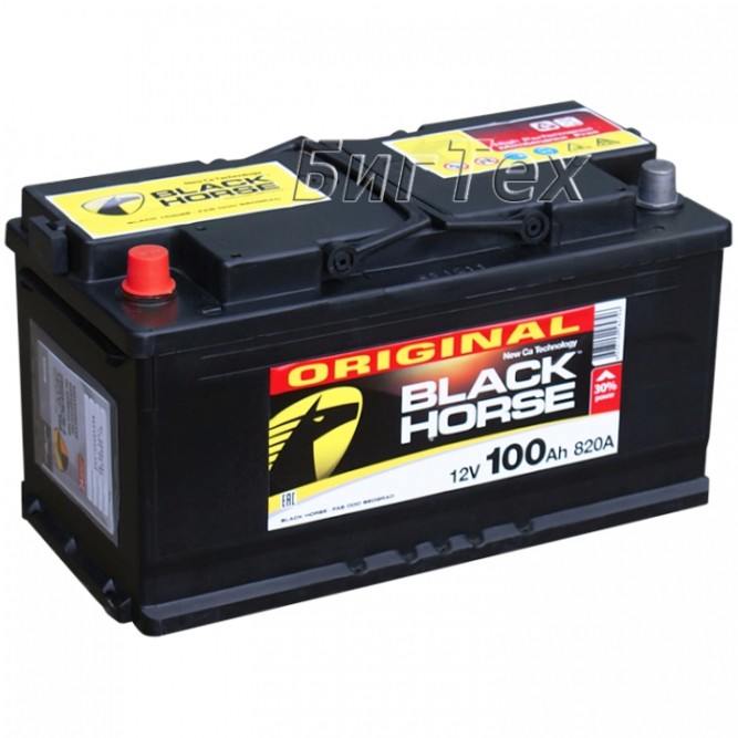 Аккумулятор автомобильный BLACK HORSE 100 Ач