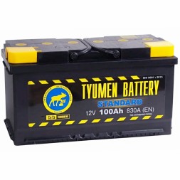 Аккумулятор автомобильный TYUMEN STANDART 100 Ач, 830А о.п 