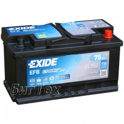 Аккумулятор автомобильный EXIDE EFB EL752 75Ач
