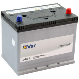 Аккумулятор автомобильный VST Стандарт D26-3, 75 Ач 680A